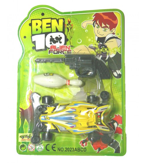 Ben-10 (Ben Ten) Alien Force Kid Toys, High Speed Car with Shooter, Age: 3 Years and Above, Yellow Car